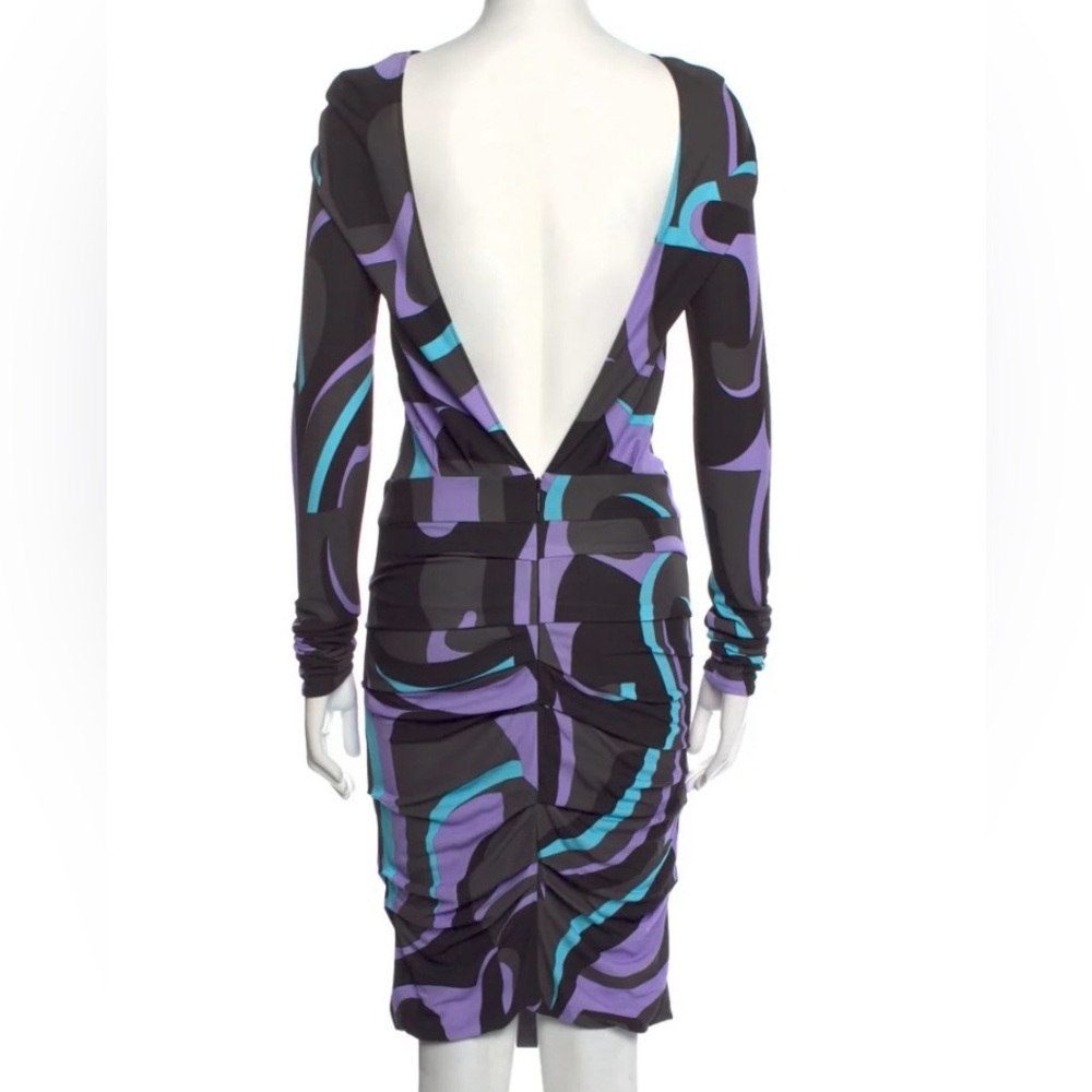 Emilio Pucci Black and Purple Mini Dress - Picture 3 of 7